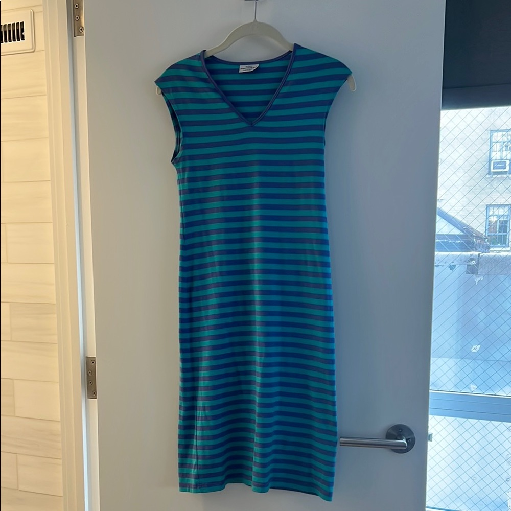 Marimekko Striped Blue and Green Dress
